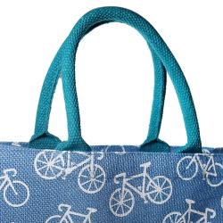 Jute shopping bag, Bicycles 30x30cm