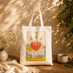 Tote Bag Recycled Cotton The Three of Swords 36 x 40cm