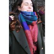 Woollen scarf/shawl/stole stripes, 195 x 80cm, assorted colours