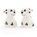 Dalmatian dogs ceramic cruet set salt & pepper pots shakers hand painted