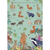 Greetings card "British wild animals" 12x17cm