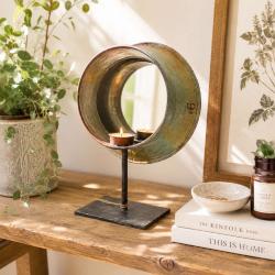 Candle Holder Bronze / Silver Colour Retro Recycled Milk Can