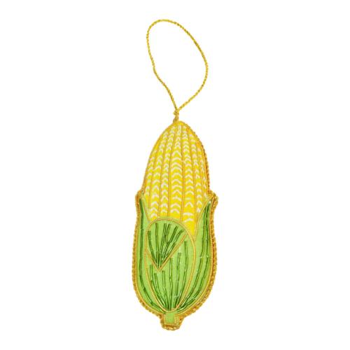 Hanging decoration, embroidered velvet, corn on the cob