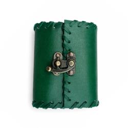 Green Leather Notebook Journal with Clasp 8 x 10cm