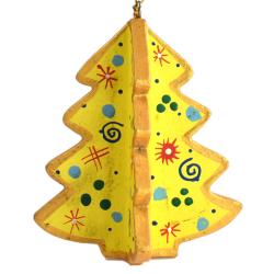 Hanging Decoration, Yellow Wooden Tree 3D