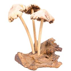 Handcrafted Wooden Three Toadstool Woodland Decoration
