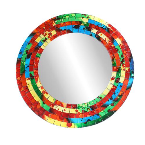 Mirror round with mosaic surround 40cm