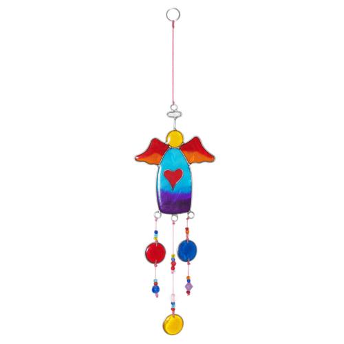 Suncatcher angel with beads assorted 29cm