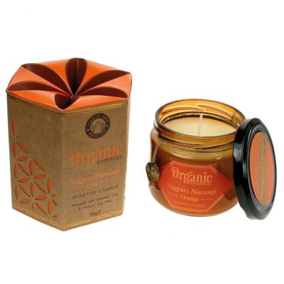 Soy candle Organic Goodness, Nagpuri Narangi Orange, in glass jar