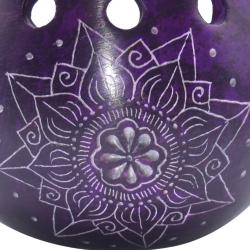 Oil burner, palewa stone, lotus purple 9 x 8cm