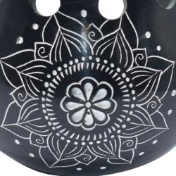 Oil burner, palewa stone, lotus black 9 x 8cm