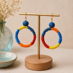 Earrings Recycled 5 Colour Circle 3cm