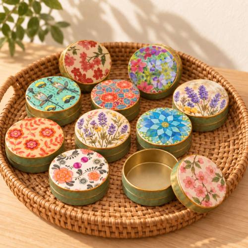 Floral themed pill boxes, set of 10