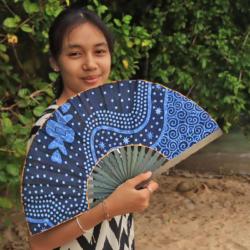 Batik Fan Assorted Colours and Designs 28cm
