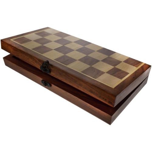 Folding hinged wooden chess set sheesham wood 15x30x5
