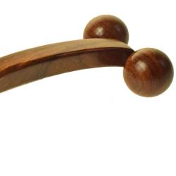 Long handled massager 2 round rollers sheesham wood 27cm length