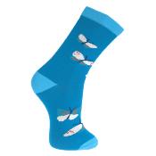 Bamboo Socks Butterflies Blue Shoe Size UK 3-7 Womens Fair Trade Eco