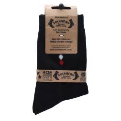 Socks Recycled Cotton / Polyester Black With Diamonds Shoe Size UK 3-7 Womens