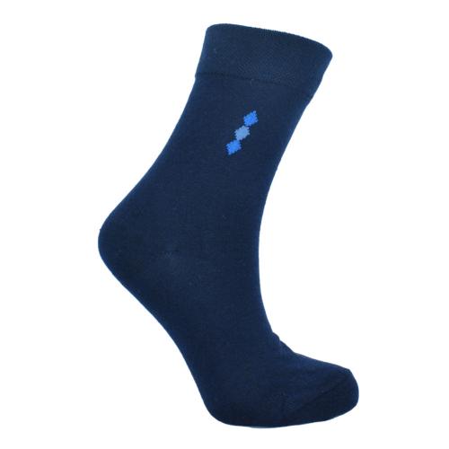 Socks Recycled Cotton / Polyester Blue With Diamonds Shoe Size UK 3-7 Womens