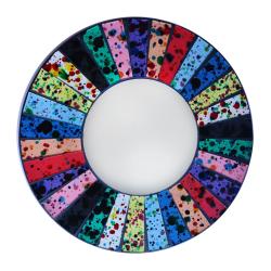 Round mirror recycled glass mosaic speckled design 30cm diameter