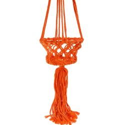 Hanging basket, macrame orange 17cm diameter