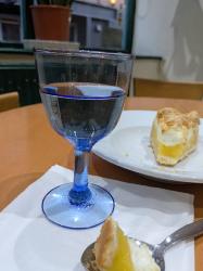 Single Wine Glass Recycled Glass Blue Tinted, 13cm height