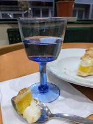 Single Wine Glass Recycled Glass Blue Tinted, 13.5cm height