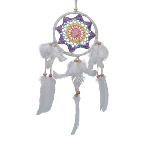 Dreamcatcher on rattan frame, 12cm diameter multi pastel colours