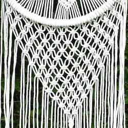 Dreamcatcher large white macrame flower design diameter 42cm