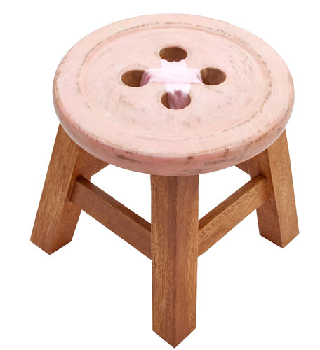 Child's Pink Button Stool