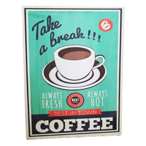 Plaque Albesia Wood Take a Break 30 x 40cm