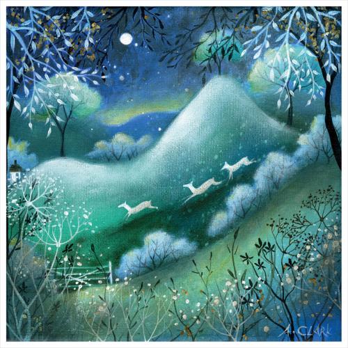 Greetings card "Valley of Moonlight" 16x16cm