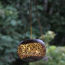 Coconut hanging planter/light holder 13x10cm