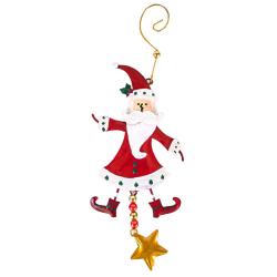 Hanging Decoration, Santa Metal 10x25cm
