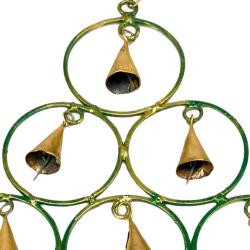 Chime 9 bells, 6 circles, recycled brass