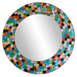 Mirror round with mosaic surround 60cm