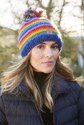 Rainbow Bobble Beanie