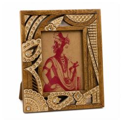 Photo Picture Frame Hand Carved Wood Cutout 5x7 inch Photo