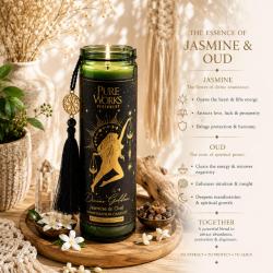 Candle in Glass Jar Esoteric Divine Goddess, Jasmine and Oud 300g