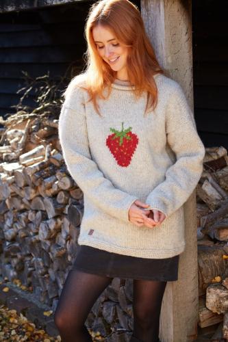 Strawberry Sweater Large UK Size 16-18
