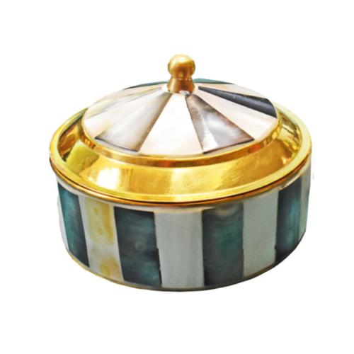 Trinket Box Brass with Mother of Pearl 8cm