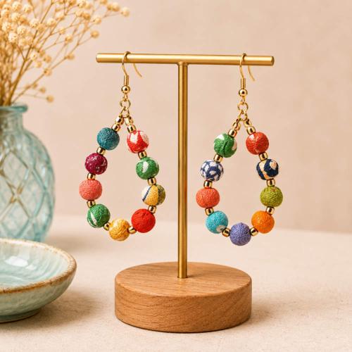 Earrings recycled cotton balls