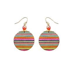 Earrings Circle of Stripes Multicoloured 3 x 5cm