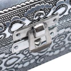 Jewellery trunk box, recycled aluminium elephant design, 13x9x7cm