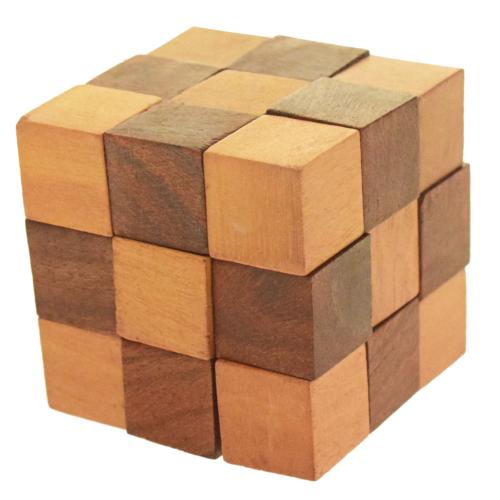 Wooden puzzle cube game sheesham & papri wood 5x5x5