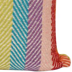 Cushion Cover Soft Recycled Cotton Multi Coloured Stripes 40x40cm