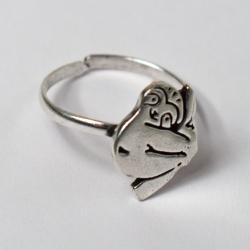 Ring, silver colour, Sloth
