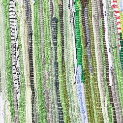Rag rug, recycled material, green 50x90cm