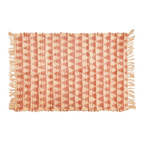 Chindi rag rug recycled cotton pink 60x90cm