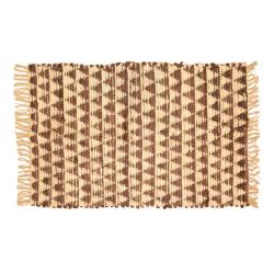 Chindi rag rug recycled cotton brown 60x90cm